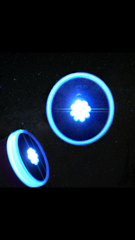 Fume Extra - Example of flower shaped blue light that is activated after drawing from the 1500 puff disposable vape device.